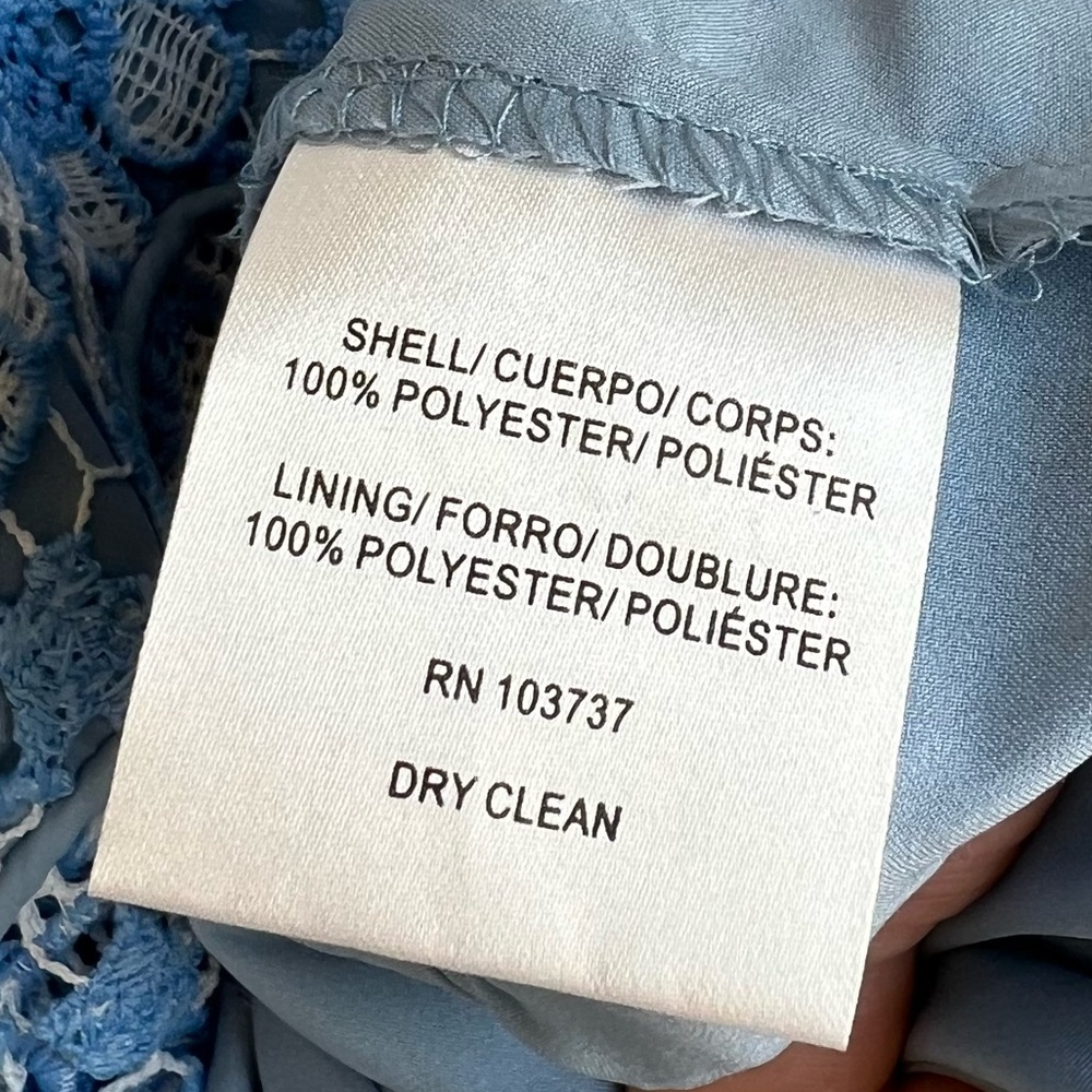 Donna Morgan Chemical Lace Two Tone Dress in Blue, Size 4 - Picture 10 of 10
